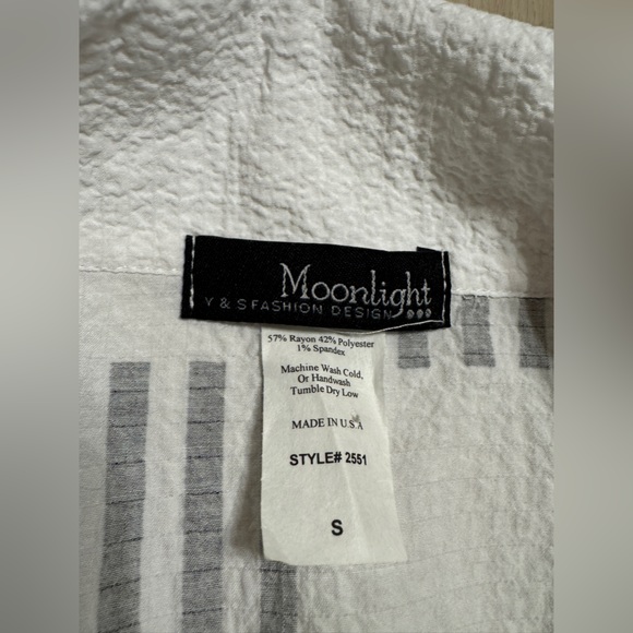 Moonlight Y&S Fashion crinkle Top blouse tunic artsy boho stripes buttons plaid - Picture 4 of 6